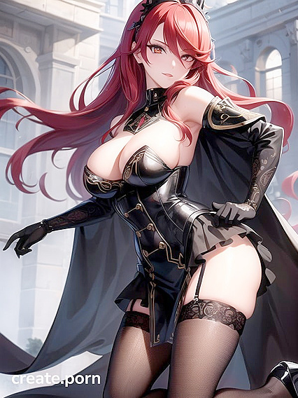 Curvy Pin-Up Beauty with Bold Black Eyeliner Seduces in Steamy Hentai AI Image