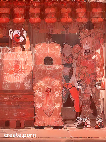 Intricate Line Tattoos and Uterus Art in Distorted Limb Hentai AI Image