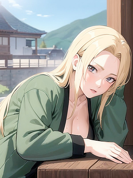 Beads of Sweat Cascading in High-Resolution Close-Up Hentai AI Image