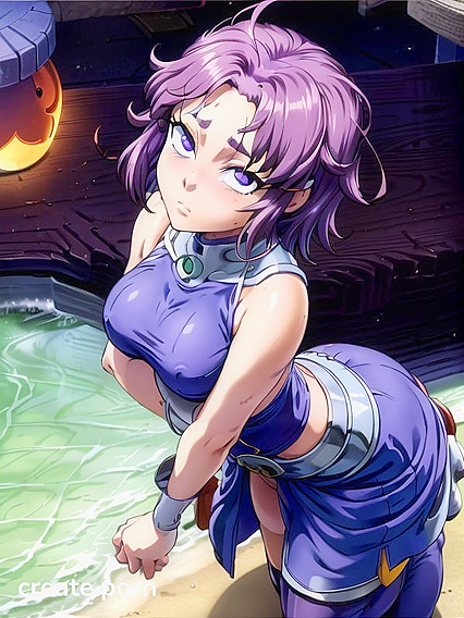 Gorgeous Purple-Eyed Babe with a Massive Ass Rides the Wind in Horny Hentai AI Image