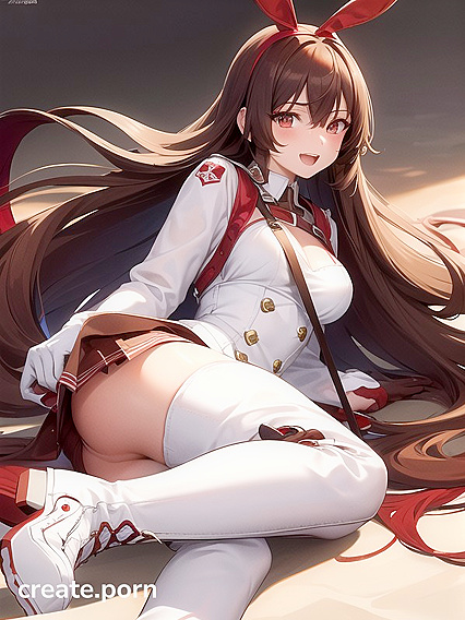 Bangs and White High Boots - Intense Hentai Pleasure with Hair Between Her Eyes