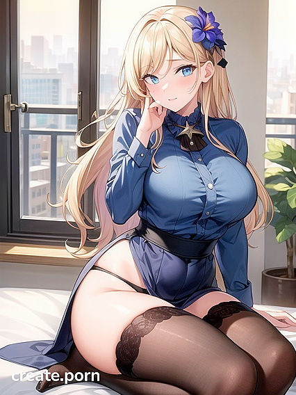 Blonde Bombshell Explodes in Thick-Line Hentai Solo Action