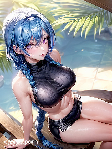 Sunny's Ultra-Detailed Underboob Action in Seductive Hentai AI Image