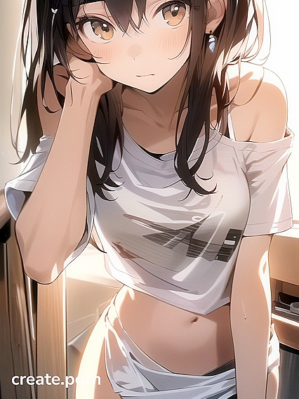 Brown-Eyed Beauty with a Tiny 18+ Ass Enjoying Steamy Night Hentai Pleasures