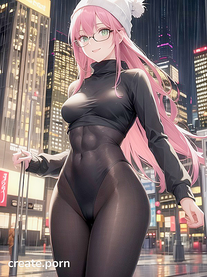 Hentai Goddess in Big Round Glasses Dives into Pleasure