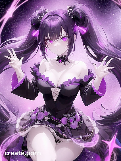 Goth Girl 18+ with Twin-Tails and Crystal Horns in Galactic Romance Hentai Fantasy