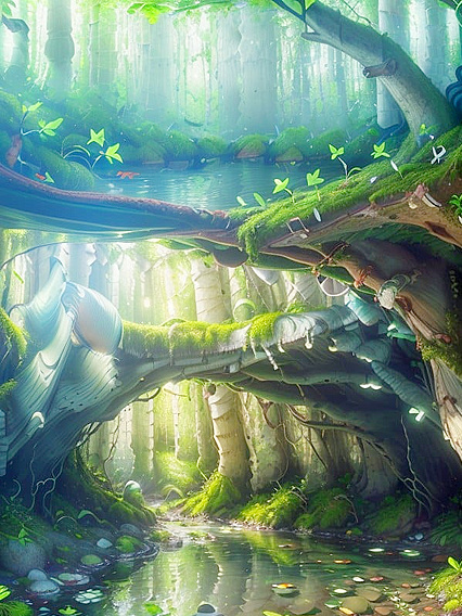 Delicate Woodland Flowers and Hyper-Realistic Creatures Darting Underwater in hentHentai AI Imageia