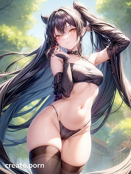 One Yellow Eye, Tongue Out, Long Black Hair HentaiErotica