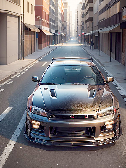 Nissan Skyline R34 in Steamy Hentai AI Image with Hentai AI Imageography