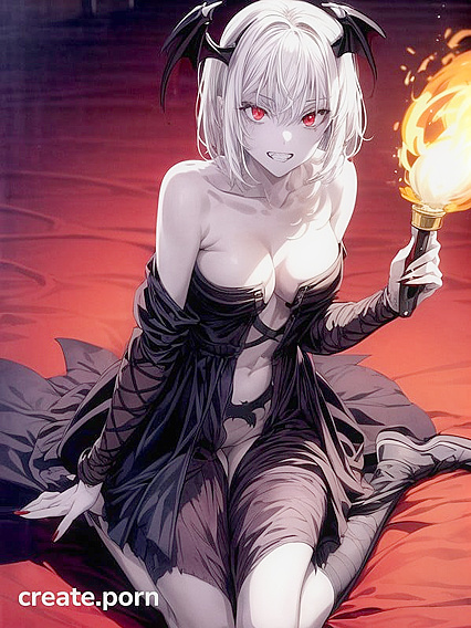 Vampire Seductress Stares Intensely at You in High-Res Hentai AI Image