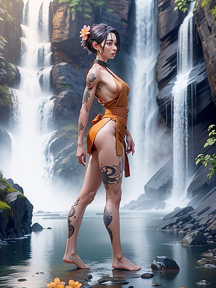 Cute Short-Haired Girl 18+ in Monkish Robe Enjoying Erotic Hentai Pleasure