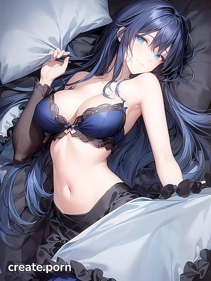 Adosinger Avatar in Dark Room with Long Blue Hair for Steamy Cloth-like Hentai AI Image