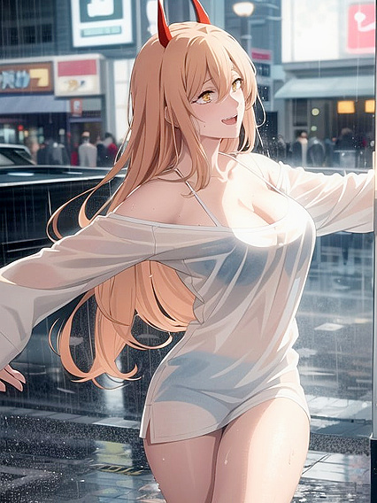 Dancing in the Rain Under Neon Lights - A Surreal Hentai Pleasure Journey