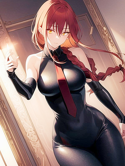 Glowing Eyes and Elegant Dress in a Seductive Dimly Lit Room Hentai AI Image