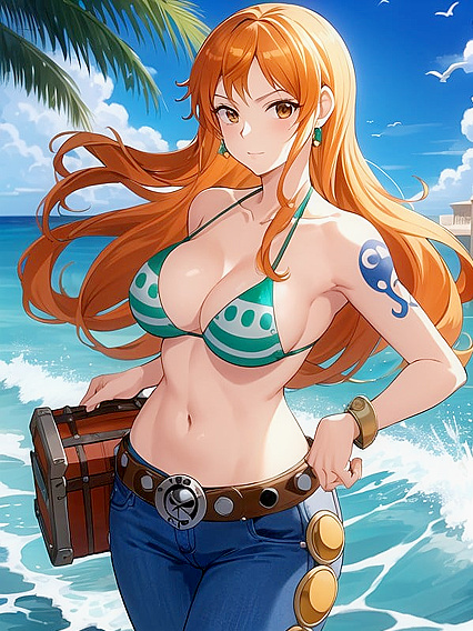 Gazing at the Horizon - Seashell-Adorned Beauty on Tatami Mats with Hidden Treasures