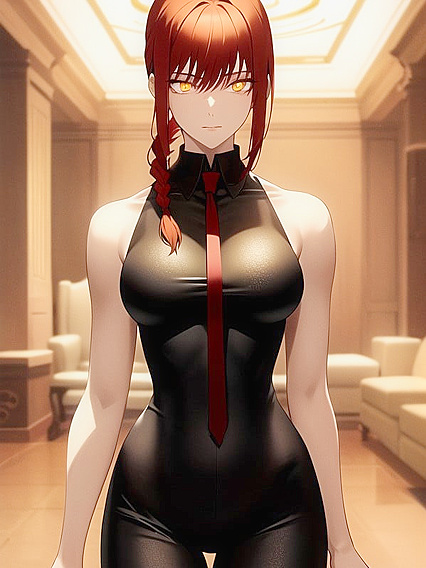 Dimly Lit Room - Commanding Presence in Mesmerizing Hentai AI Image