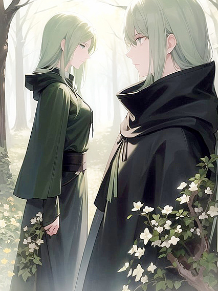 Girl 18+ with Green Eyes and Hooded Outfit Exploring Intense Hentai Pleasure