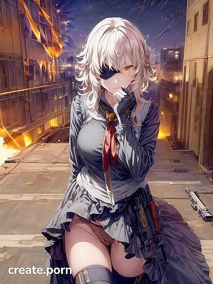 City Skyline Transformed by Wilderness in Knife and Gun-Filled Hentai AI Image