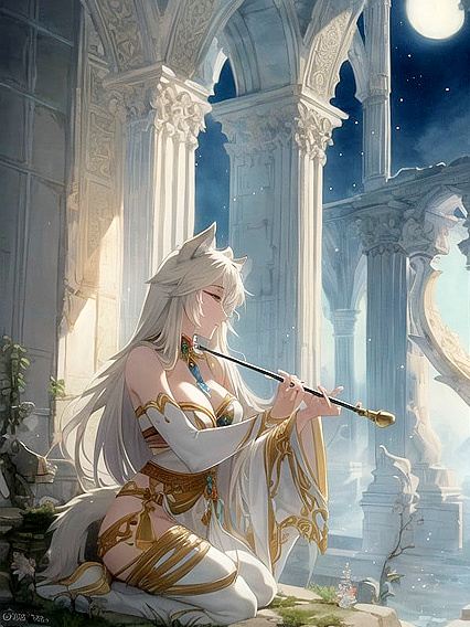 Mysterious Flutist Seduces Amid Ancient Ruins in Hypnotic Hentai Pleasure