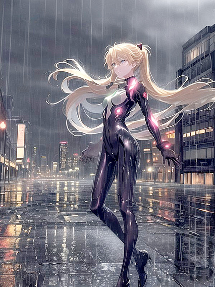 Neon Reflections and Twinkling Windows - A Dance of Lights in Urban Hentai Seduction