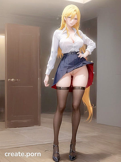 Yellow-Haired Mobile Legends Heroine Pleases Herself sans Panties in Steamy Hentai AI Image