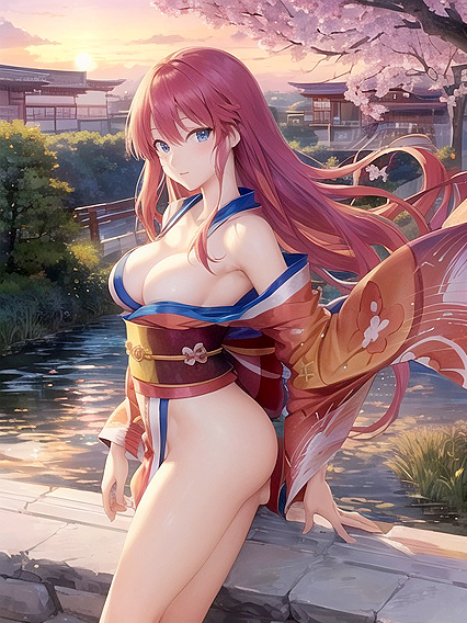 Ultra-Detailed Hentai with Manga Blue Eyes in Vibrant Colors