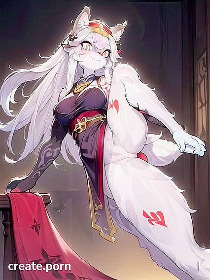 Geometric Tattoos and Crouched Positions Heat up Hentai AI Image with Puffy Vaginas