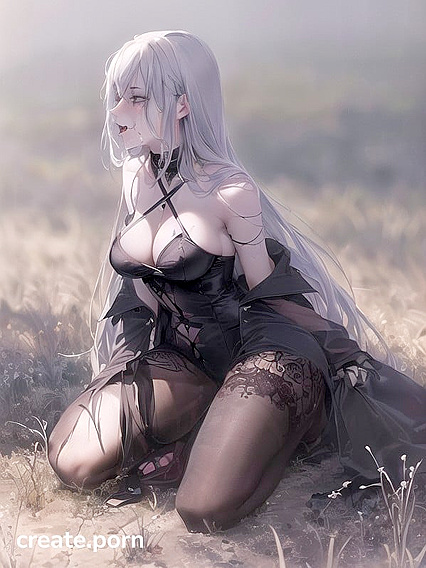 Goth Girl 18+ with Smudged Makeup While Kneeling in Lacey Witch Costume for Blowjob Hentai Pleasure