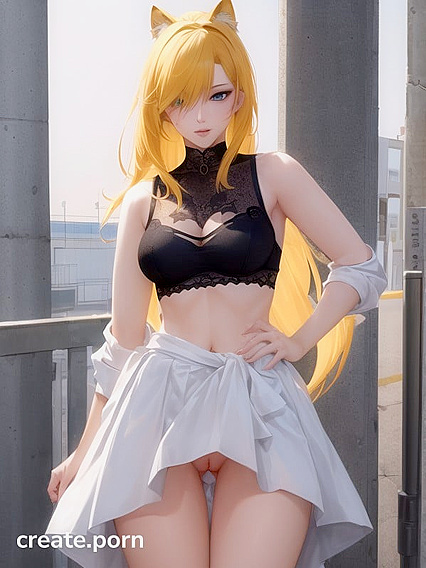 Cute Pussy and Beautiful Tits Revealed in No-Panties Hentai AI Image