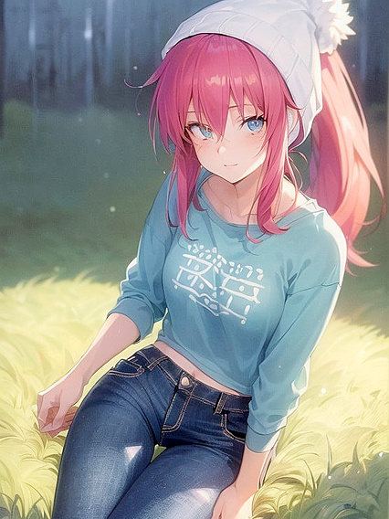 Freckled Girl 18+ in Green Clothing and XL Hoodie Dives into Hot Hentai AI Image