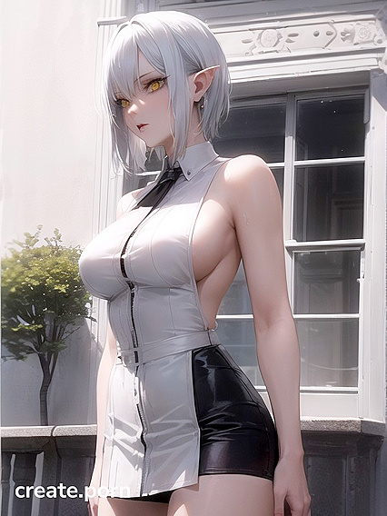 Devil May Inspired Anime Babe with Yellow Eyes in Steamy Hentai AI Image