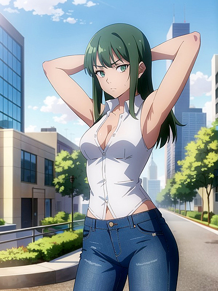 Sad Beauty with Light Brown Skin Navigates Urban Lust in Modern City Hentai