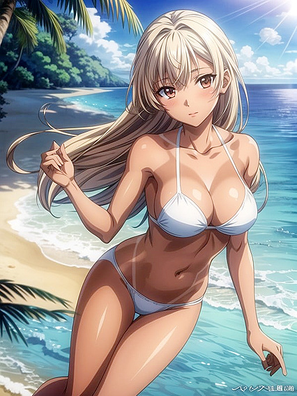 Beachside Hentai AI Image with detailed wallpaper backgrounds for ultimate immersion