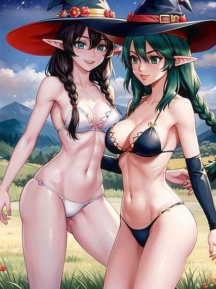 Fit Girl 18+ with Natural Breasts Braves Braids in Seductive Hentai AI Image