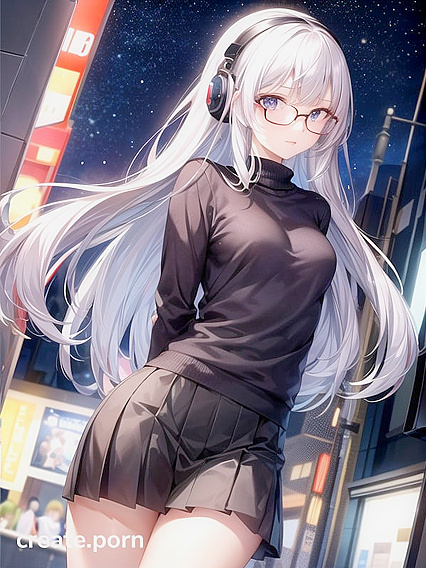 Skinny Girl 18+ with Pale Skin Enjoys IntenseNight Hentai Pleasure