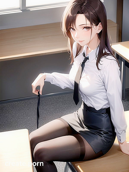 Sexy Milf with Small Breasts Takes It Slow in Seductive Hentai AI Image