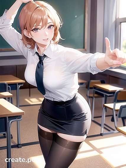 Skinny College Student Takes On Her Classmates in Steamy Hentai AI Image