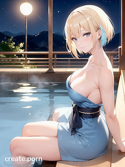 Waist-Level View of Her Seductive Stare in Hentai AI Image