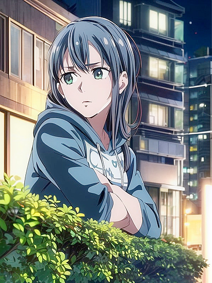 Cityscape Busty Thrills - Hoodie-clad Temptress in Urban Hentai Adventure