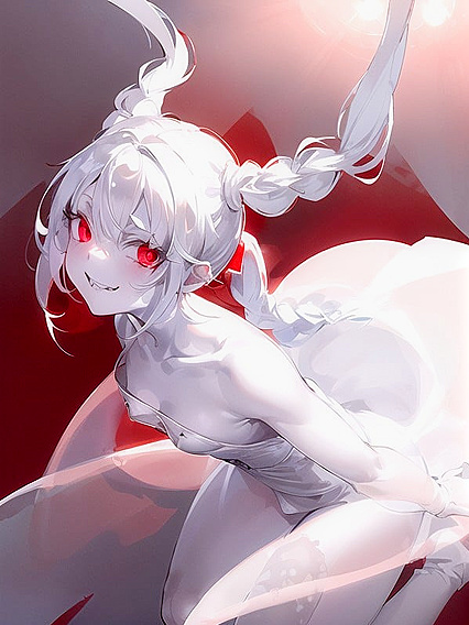 Red Light Glowing Through Her Body in Captivating Hentai Solo Image