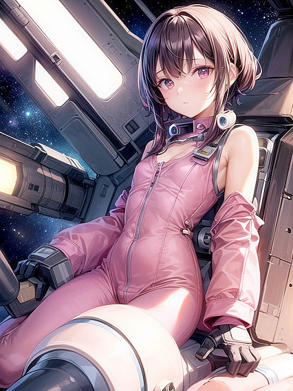 Embarrassed Subject in Tight Pink Astronomer Uniform for Off-Shoulder Hentai Pleasure