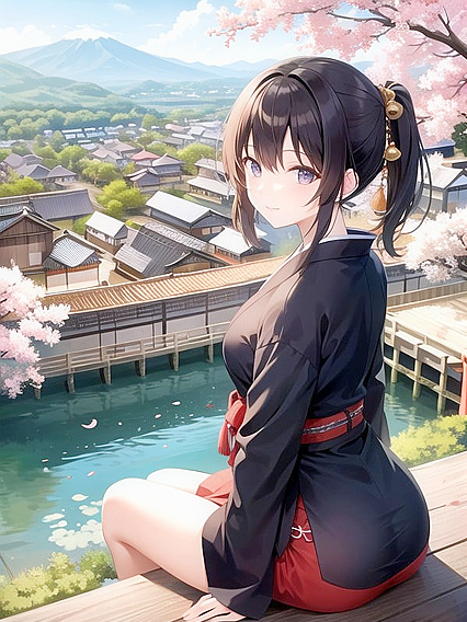 Japanese Village Imagery Sets the Mood for Hot Hentai AI Image