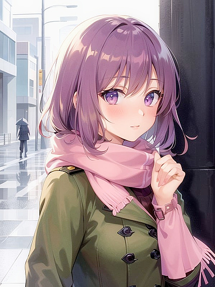 Cityscape Busty Bliss - Pullover Seduction in Urban Hentai Fantasy