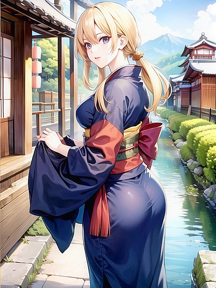 Manga-Colored Japanese Village Sets the Image for Steamy Hentai AI Image