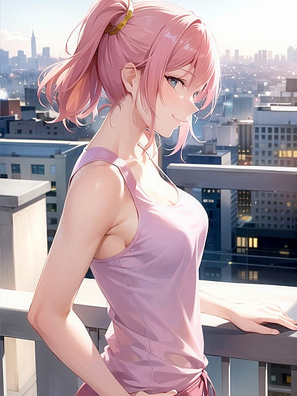 Happy Hentai Adventure with Tight Tops and Stunning Cityscape Views