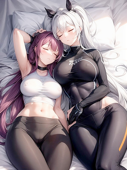 Noelle Silva and Friend Enjoy Intimate Cuddles in Detailed Hentai AI Image