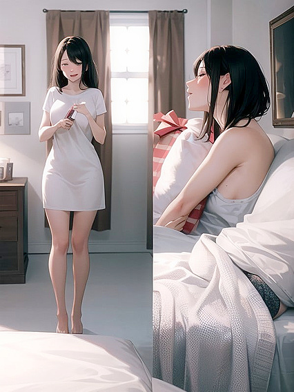 Warm Bedroom Twinkles with Fairy Lights for Intimate Hentai Pleasure