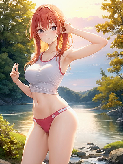 Sunrise Seduction - Ultra-Realistic Bodies in a Tranquil Natural Setting Hentai Hentai AI Image