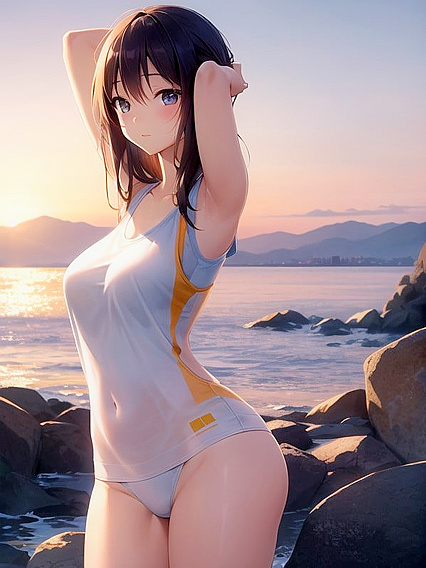 Anime Girl 18+ Flexes Her Perfect Body in Comfy Yoga Outfit for Sensual Hentai Fun