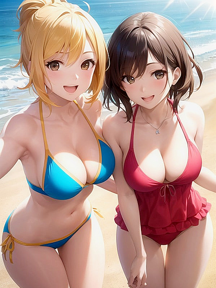 Hyper-Realistic Hentai AI Porn - Capturing Joyful Moments at the Beach